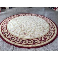 Китайский ковер 0013 Красный-крем круг